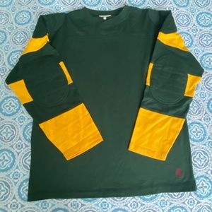 J. Peterman Green & Gold Rugby Style Sweatshirt L